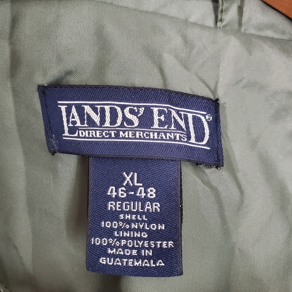 Lands End Mens Nylon Jacket Coat Softshell Outdoor Green Rain Windbreaker SZ XL - Picture 9 of 11